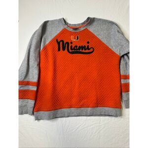 KA Knight Kids Vintage Miami Hurricane Orange/Green quilted sweater 14-16